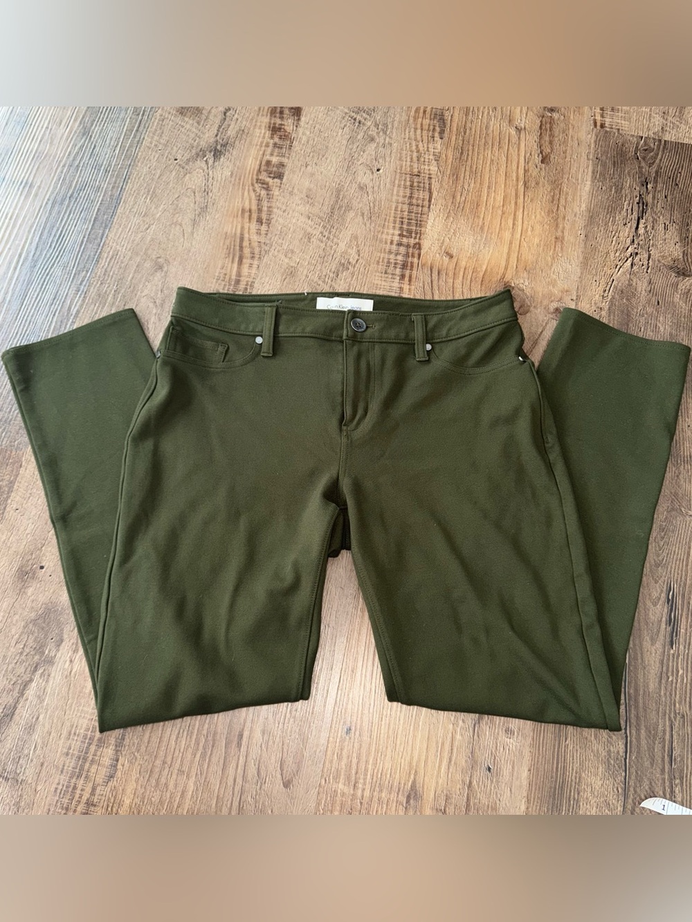 Calvin Klein Legging Pants Womens 10 / 30” Olive Green Pull On Stretch Skinny